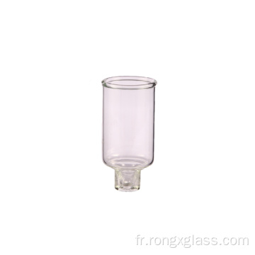 Bougeoir de cylindre en verre transparent